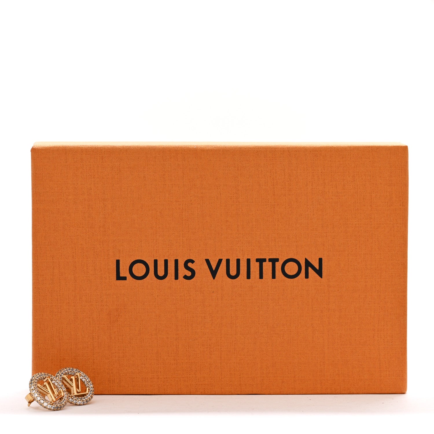 Louis Vuitton Metal Crystal Louise By Night Earrings Gold 6 of 6