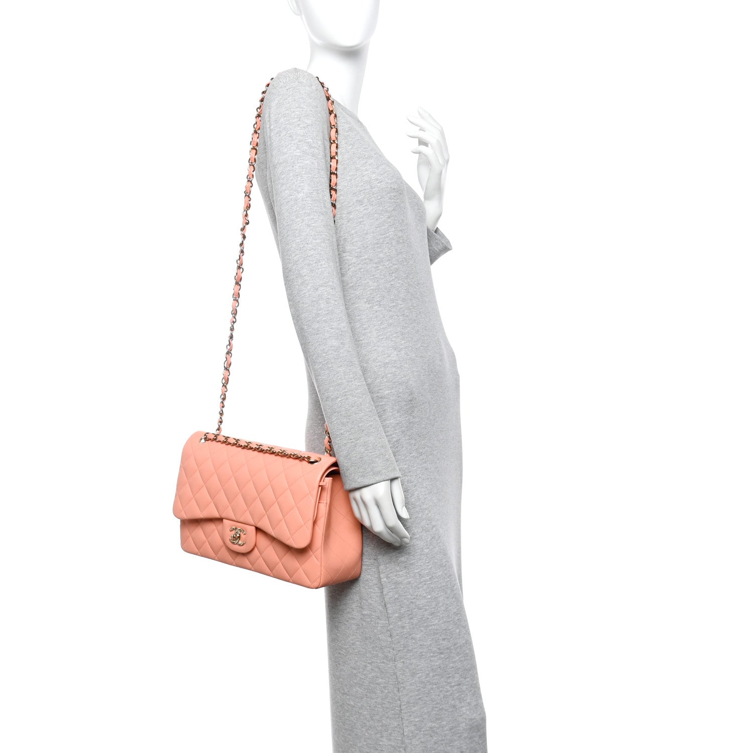 Chanel Lambskin Quilted Jumbo Double Flap Pink 2 of 10