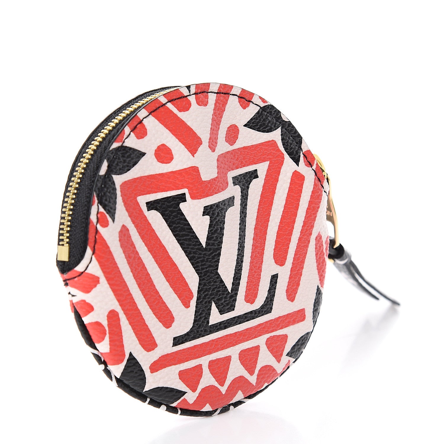 Louis Vuitton Monogram Giant Crafty Round Coin Purse Creme Rouge 2 of 5