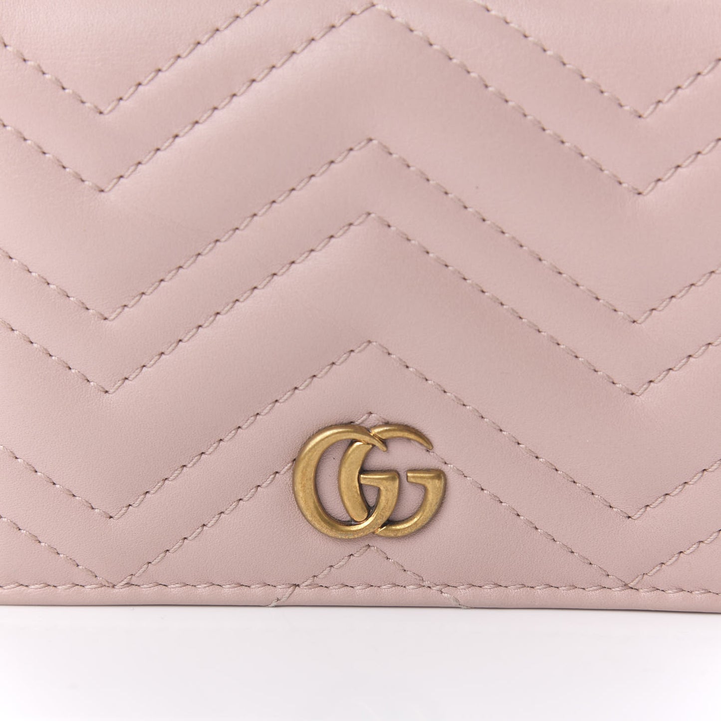 Calfskin Matelasse GG Marmont Card Case Perfect Pink