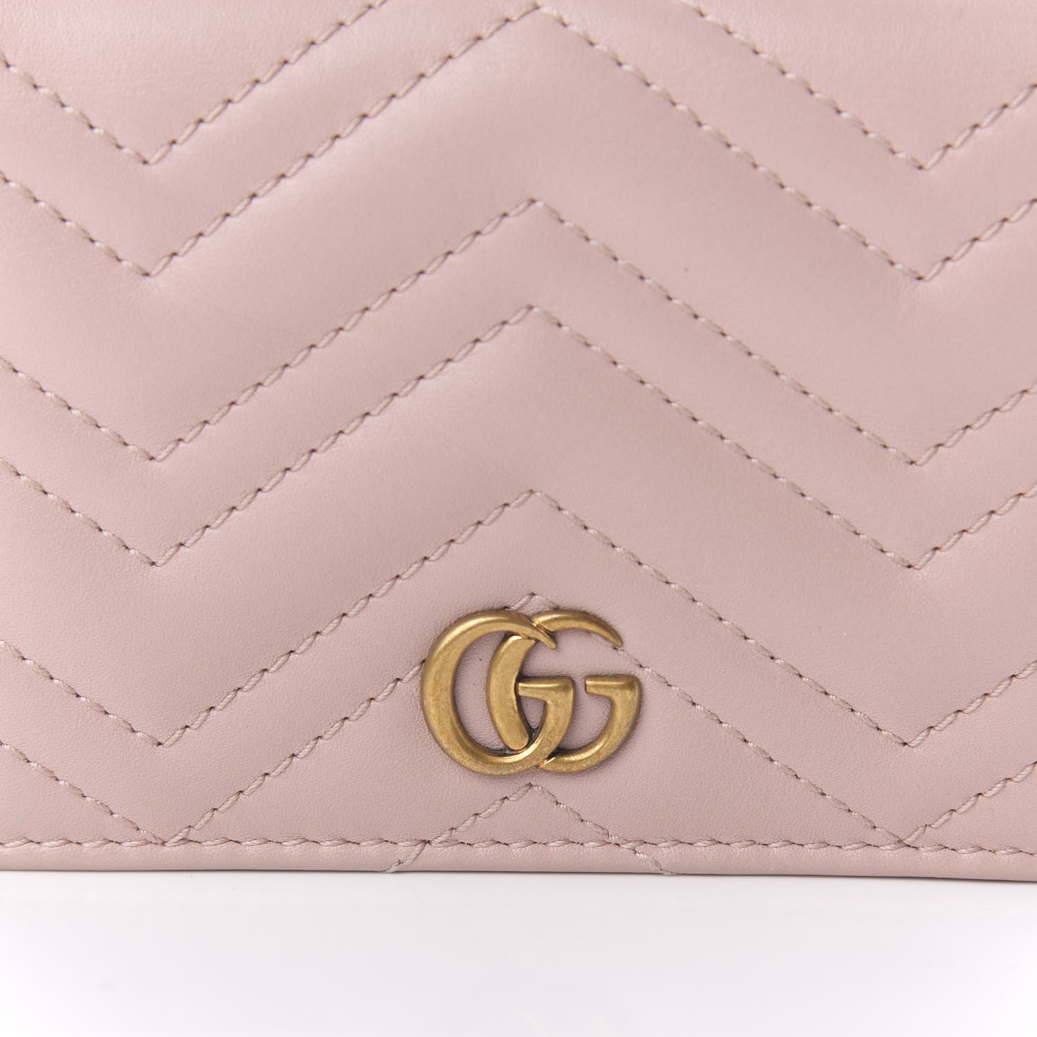 Gucci Calfskin Matelasse GG Marmont Card Case Perfect Pink 9 of 10