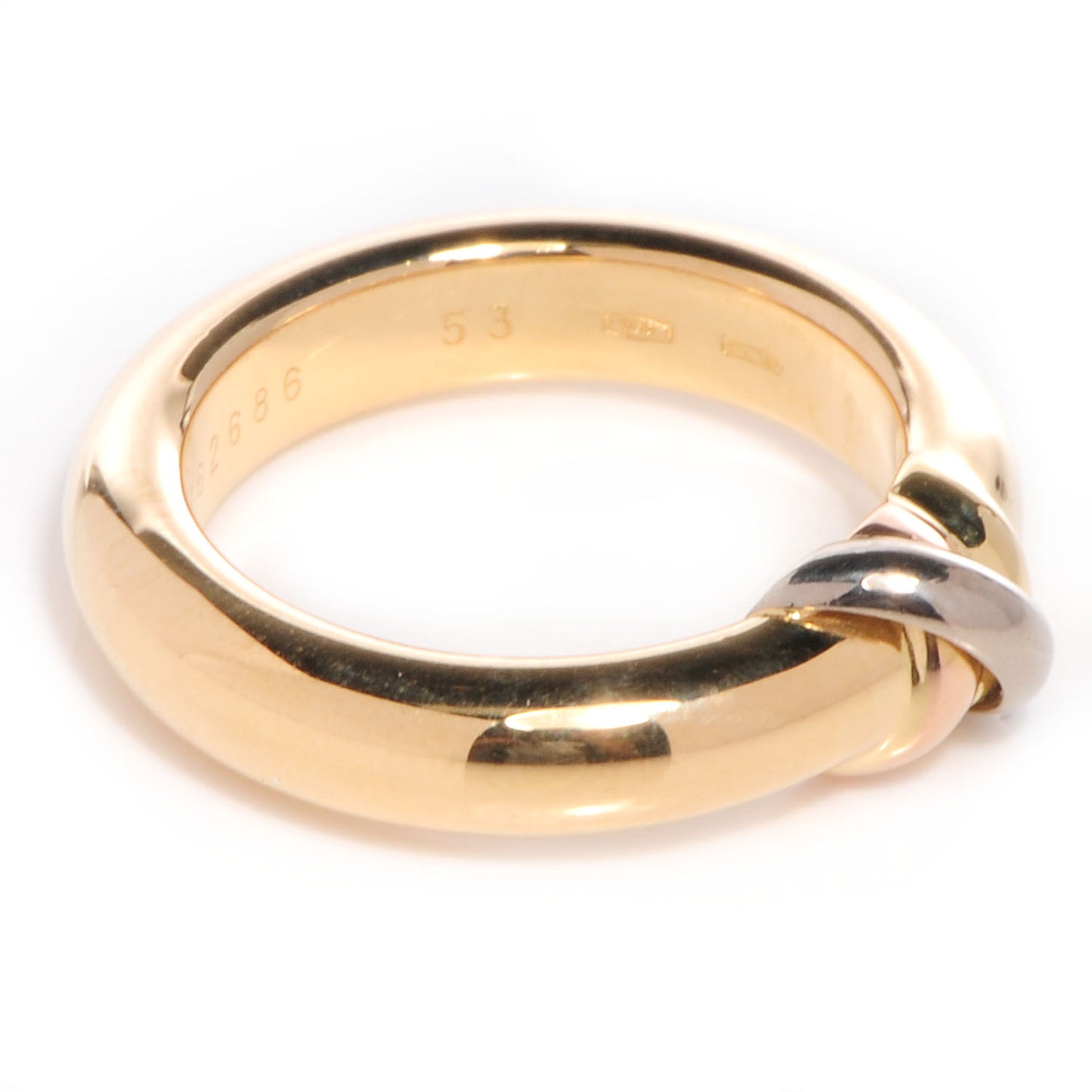 18k Pink Yellow White Gold Trinity Ring 6.25