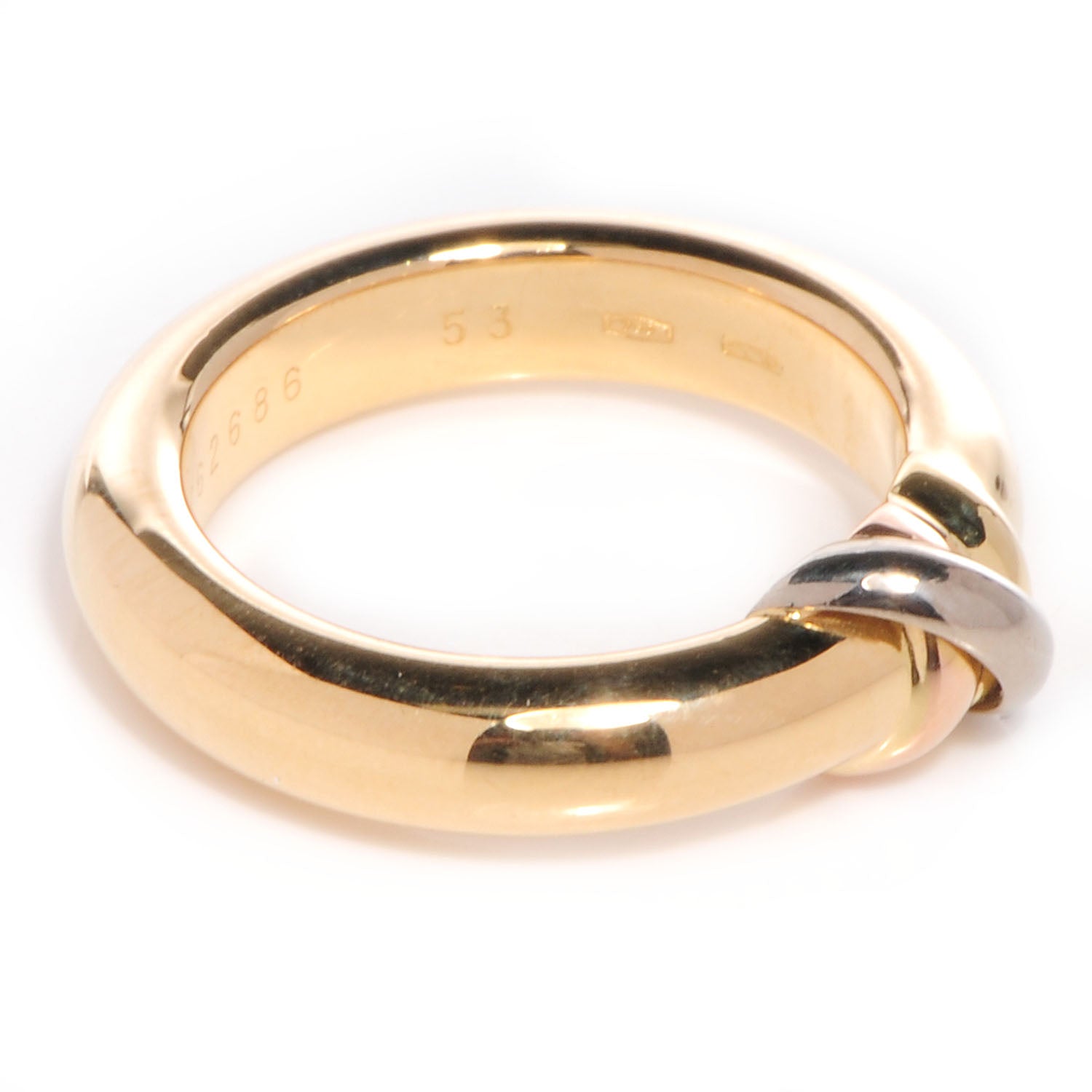Cartier 18k Pink Yellow White Gold Trinity Ring 6.25 5 of 6