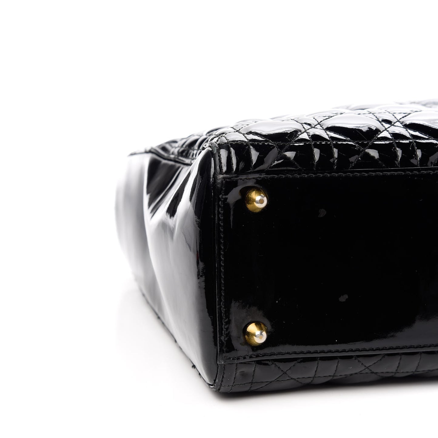 Patent Cannage Large Lady Dior Black