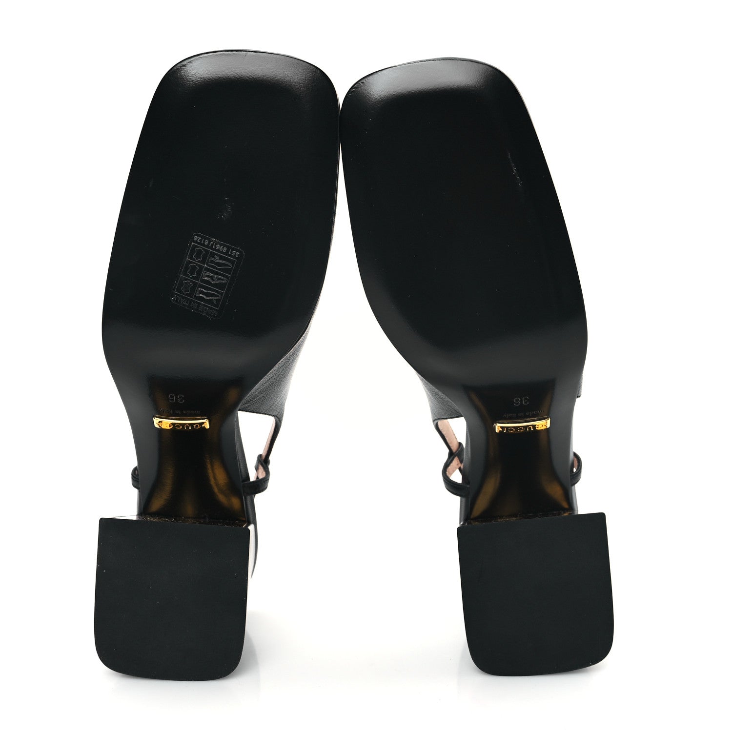 Gucci Malaga Kid Horsebit 75mm Slingback Pumps 36 Black 5 of 8