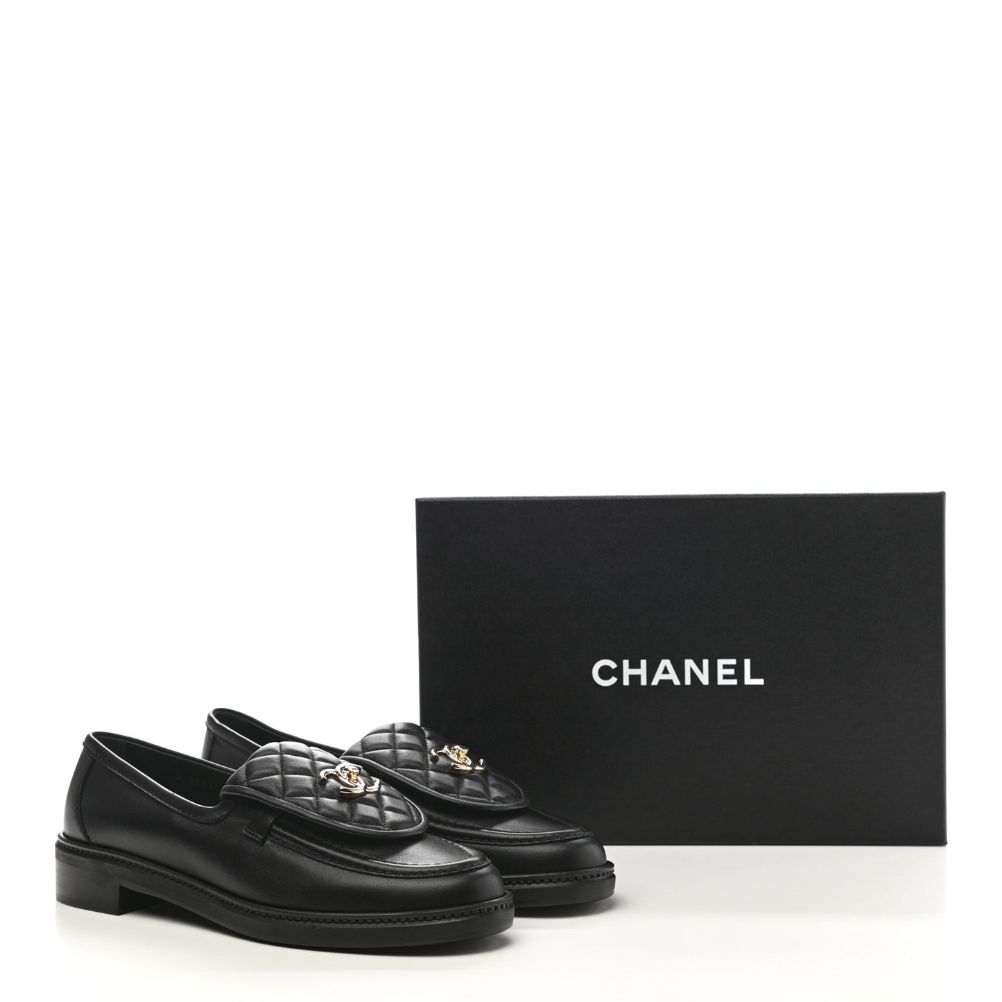 Lambskin Quilted CC Turnlock Loafers 41 Black