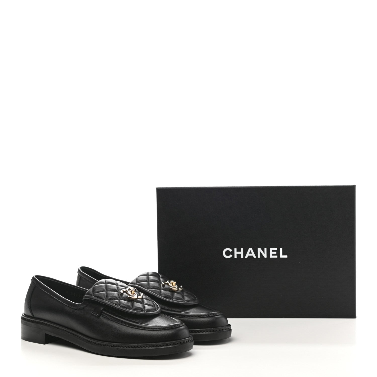 Chanel Lambskin Quilted CC Turnlock Loafers 41 Black 9 of 9