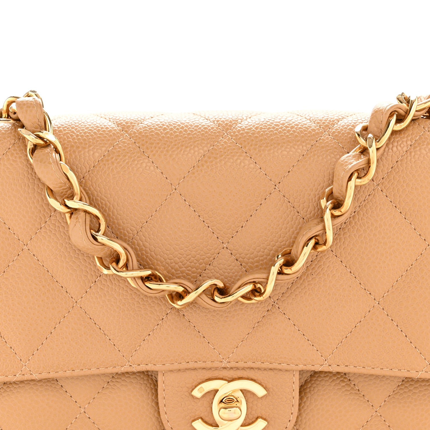 Chanel Caviar Quilted XL Jumbo Single Flap Beige 8 of 13