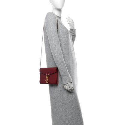 Saint Laurent Grain De Poudre Monogram Cassandra Chain Wallet Opyum Red 2 of 14