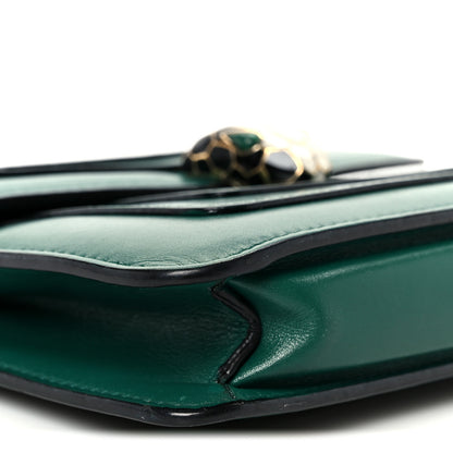 Bulgari Calfskin Small Serpenti Forever Snake Strap Crossbody Bag Emerald Green 10 of 11