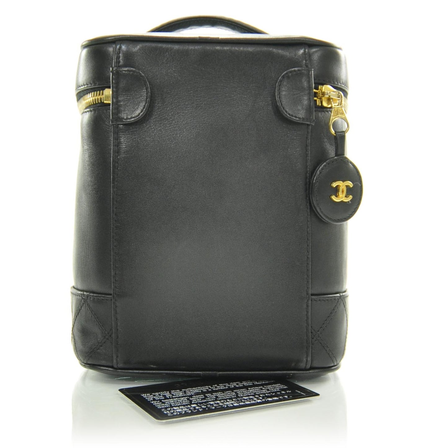 Lambskin Vanity Cosmetic Bag Black