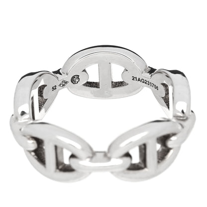 Hermes Sterling Silver PM Chaine d'Ancre Enchainee Band Ring 52 6 5 of 7