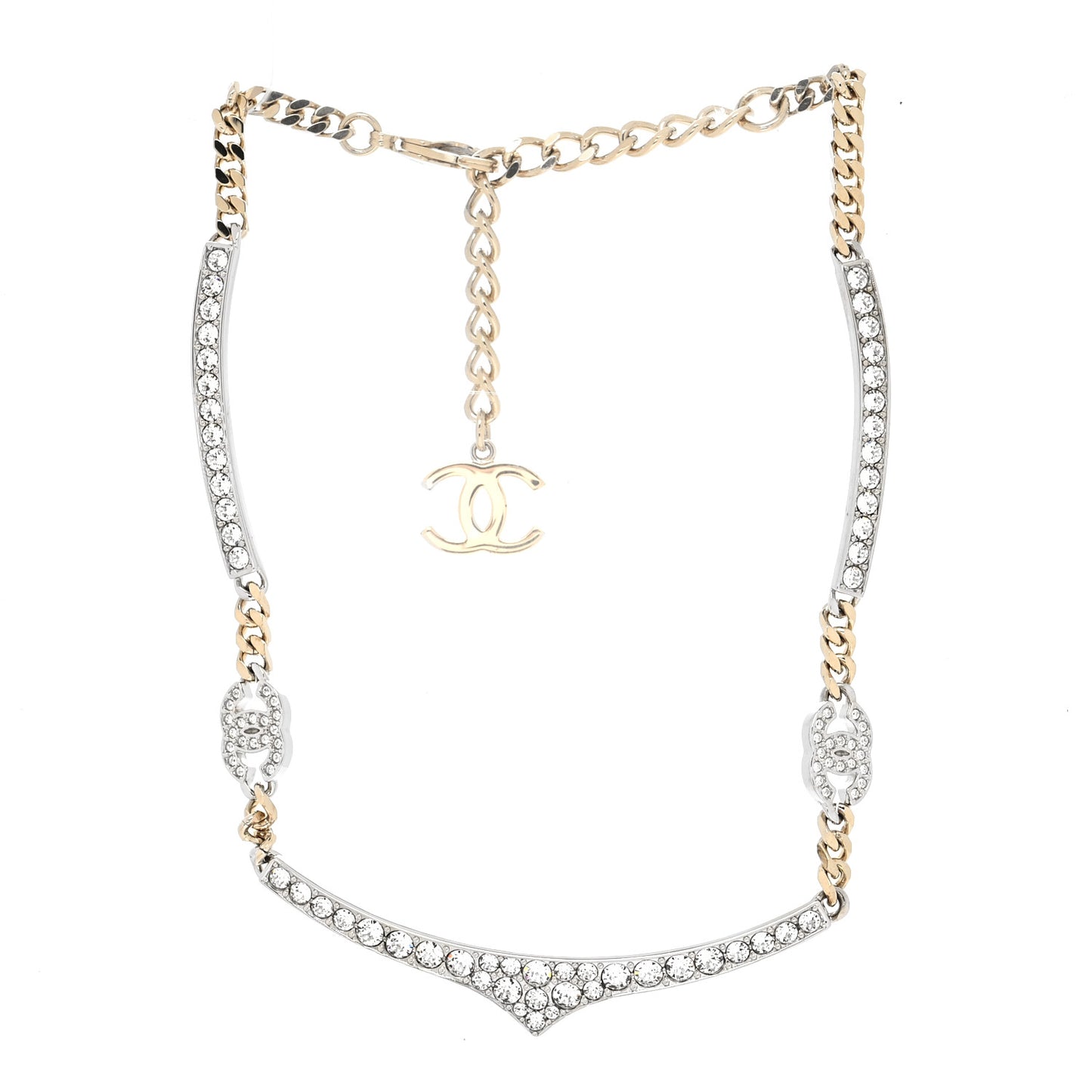 Crystal CC Collar Necklace Gold