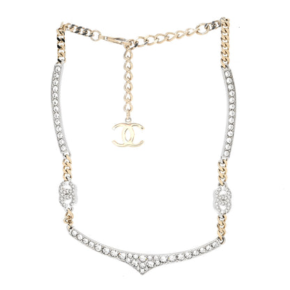 Chanel Crystal CC Collar Necklace Gold 3 of 5