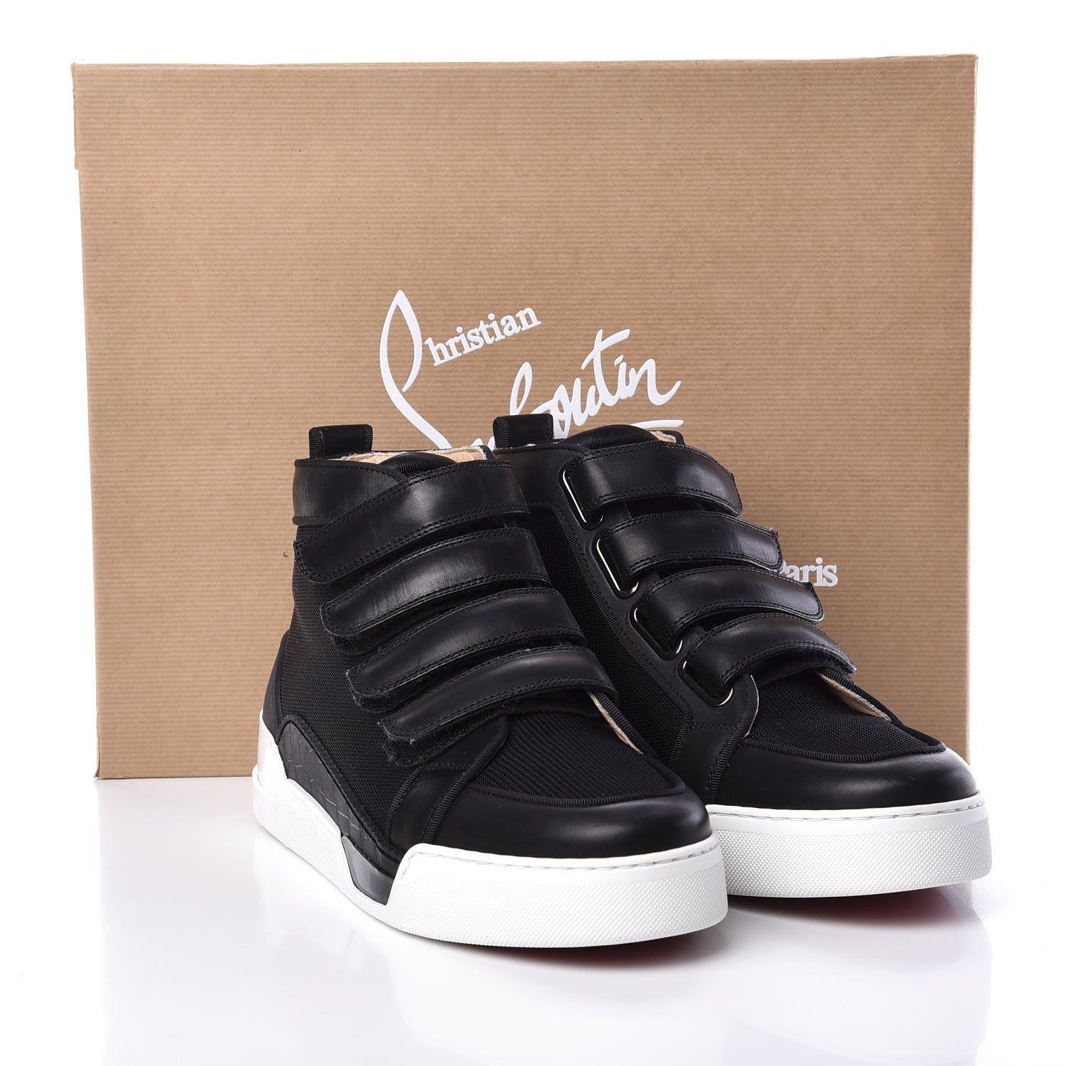 Christian Louboutin Calfskin Mens Rankiddo High Top Sneakers 40.5 Black 11 of 11