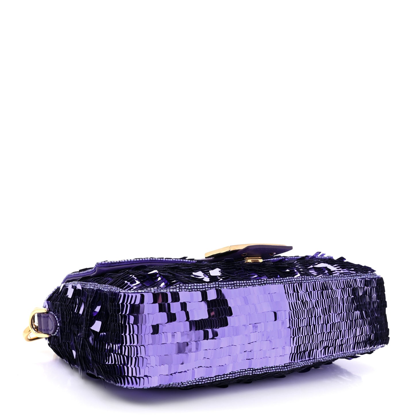 Sequin Paillettes Shiny Nappa Sex and the City Baguette Viola Purple Rain