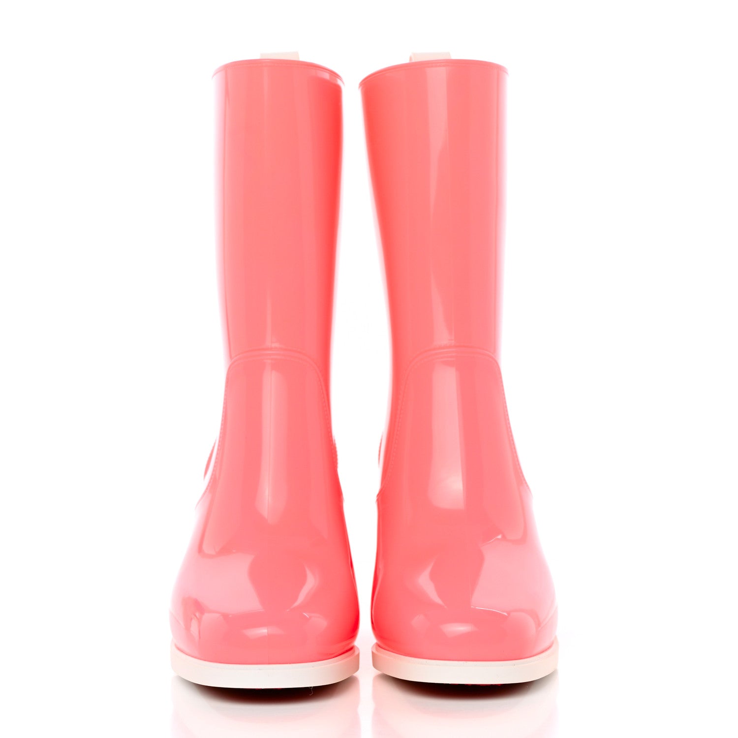 Christian Louboutin PVC Loubirain 70MM Rain Boots 37 Bubble Gum 2 of 9