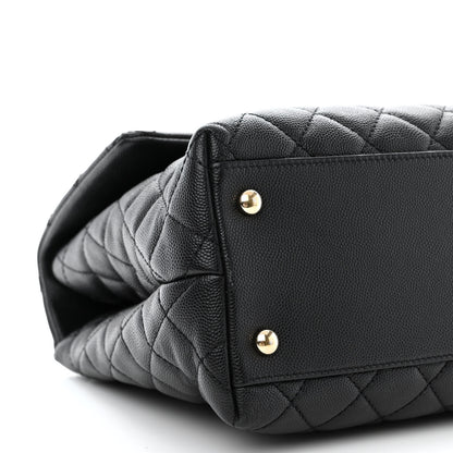 Chanel Caviar Quilted Medium Coco Handle Flap Black 9 of 10