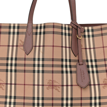 Burberry Grainy Calfskin Haymarket Check Medium Reversible Tote Dusty Pink 10 of 20
