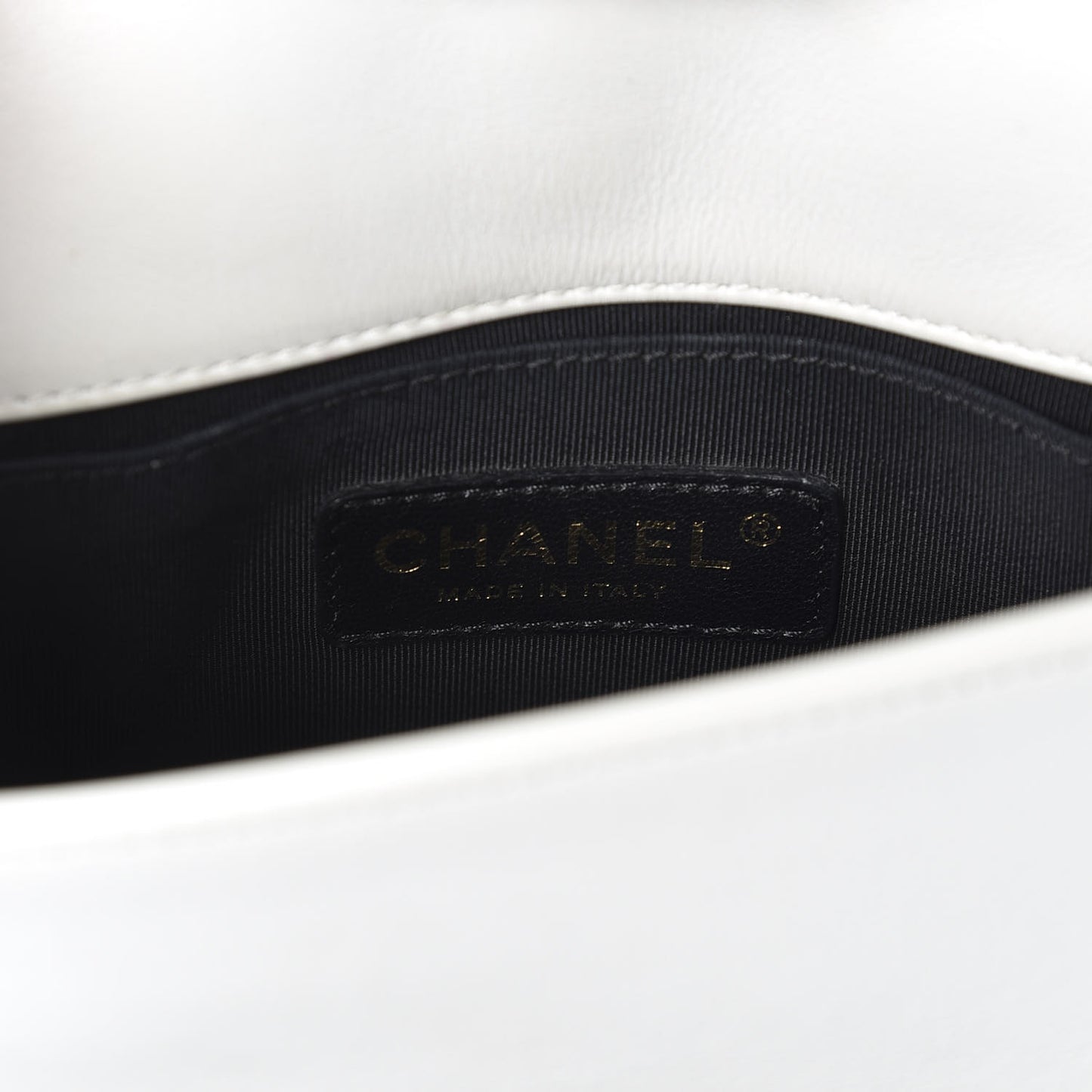 Lambskin Quilted Graphic Mini Flap Bag Black White