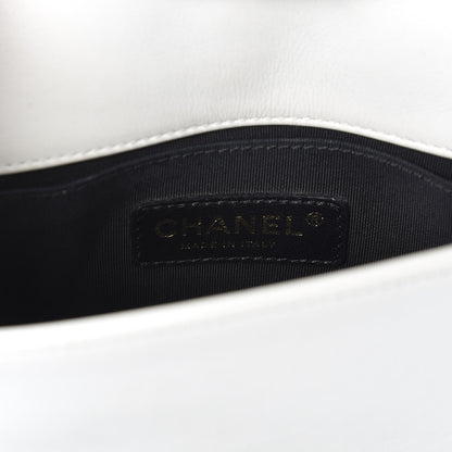 Chanel Lambskin Quilted Graphic Mini Flap Bag Black White 7 of 9