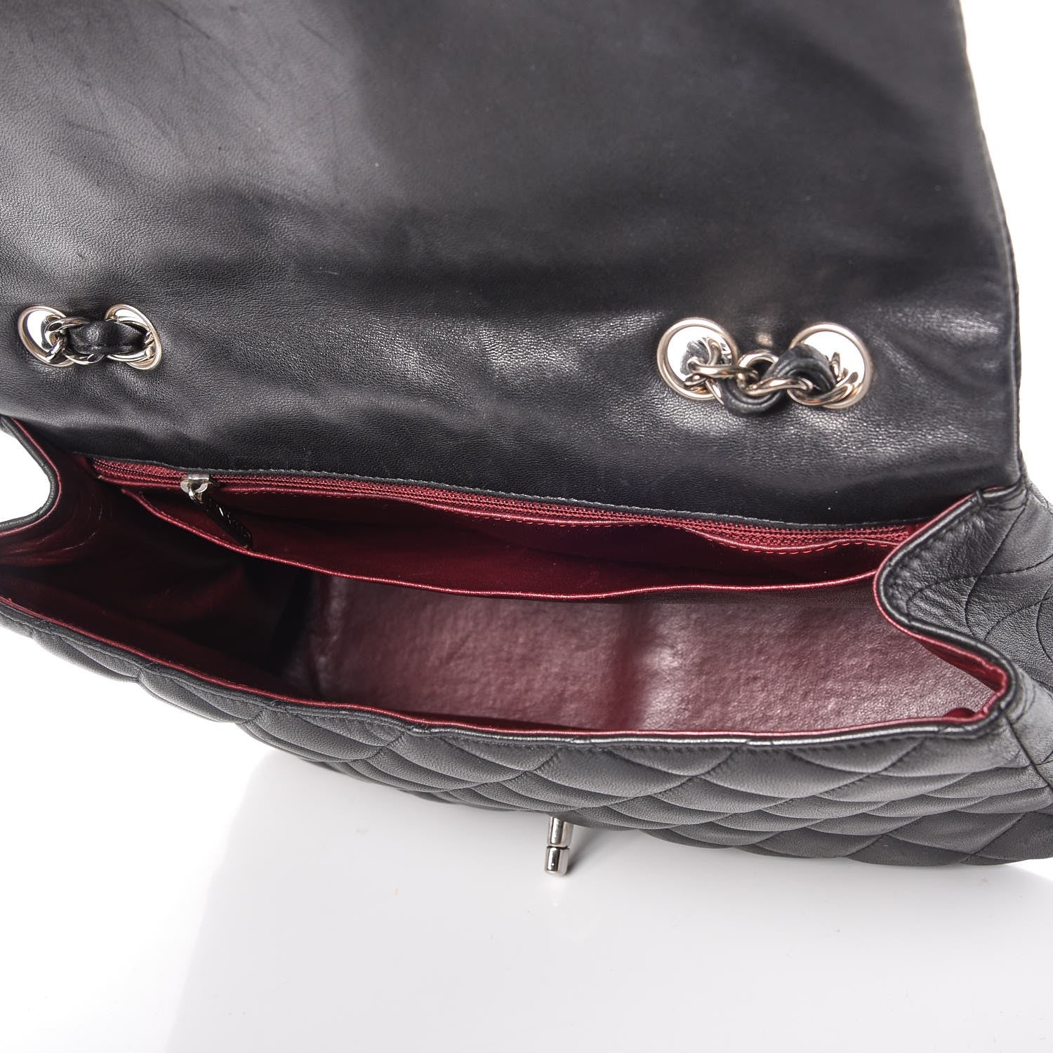 Chanel Lambskin Quilted Jumbo Single Flap Black 5 of 7