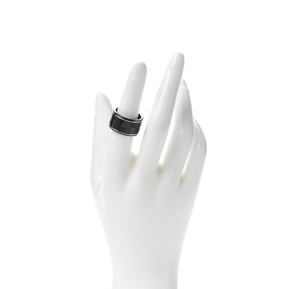 Gucci Black Synthetic Corundum 18K White Gold 12mm Icon Band Ring 55 7.25 2 of 5