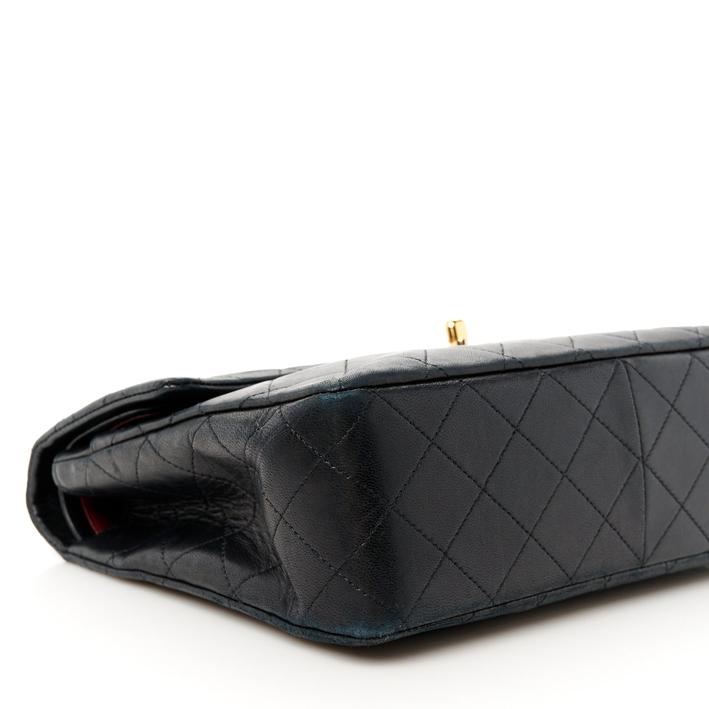 Lambskin Quilted Medium Double Flap Black