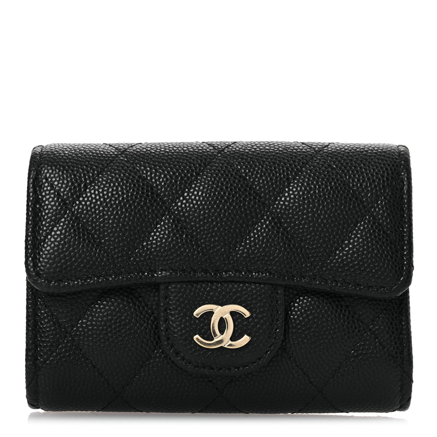 Caviar Quilted Classic 4 Key Holder Wallet Black