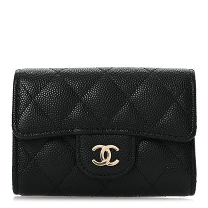 Chanel Caviar Quilted Classic 4 Key Holder Wallet Black 1 of 9