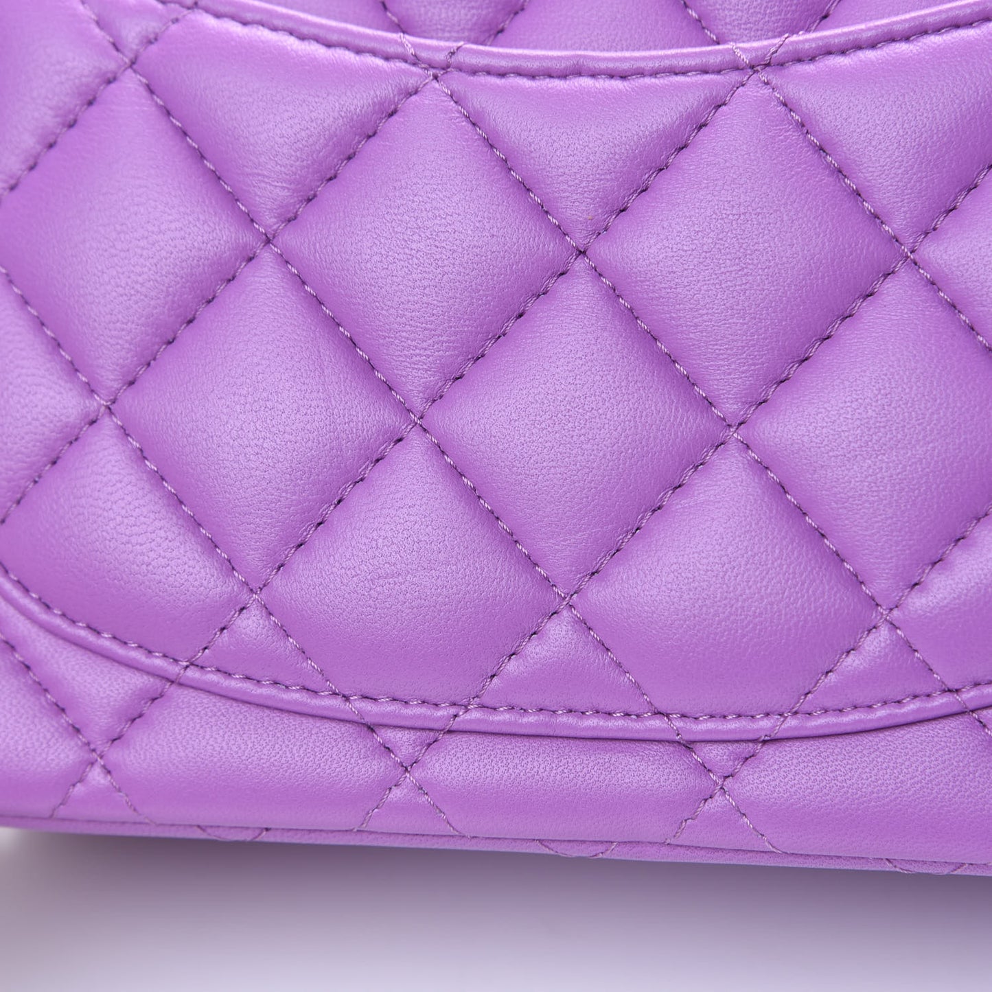 Lambskin Quilted Mini Square Flap Purple