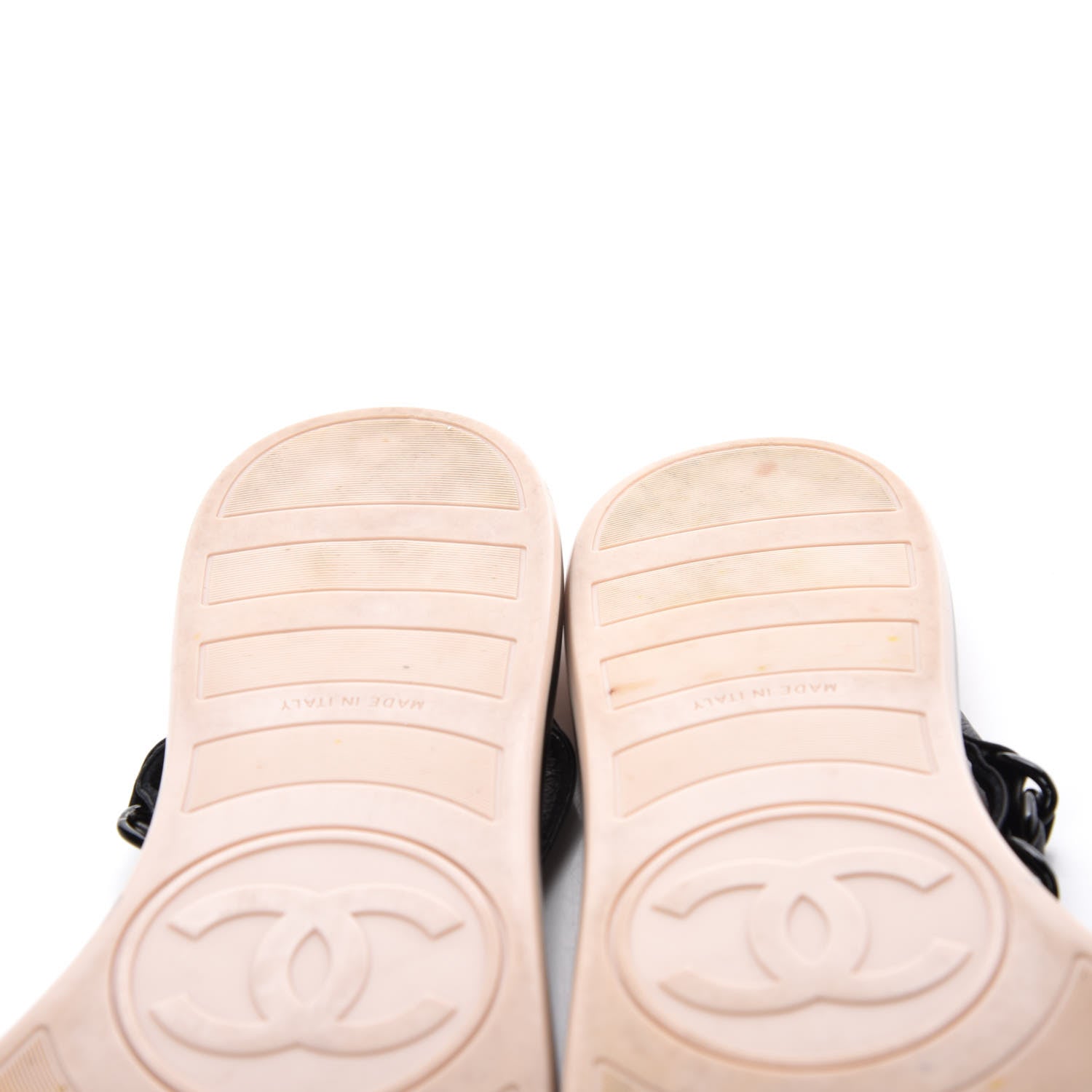 Chanel Calfskin Quilted Chain Thong Sandals 38 Black 11 of 14