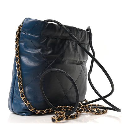 Chanel Shaded Calfskin Quilted Mini Chanel 22 Blue Dark Blue 3 of 11