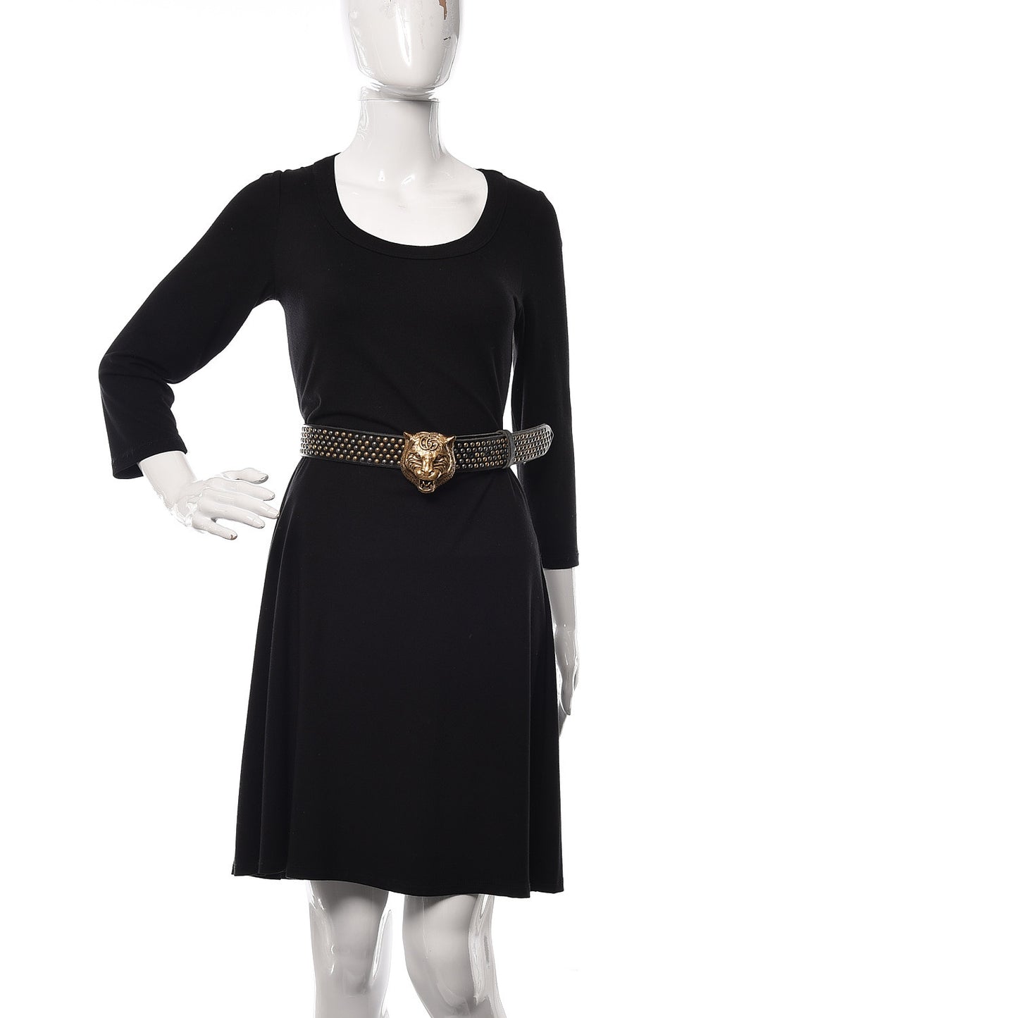 Calfskin Studded Feline Belt 110 44 Black