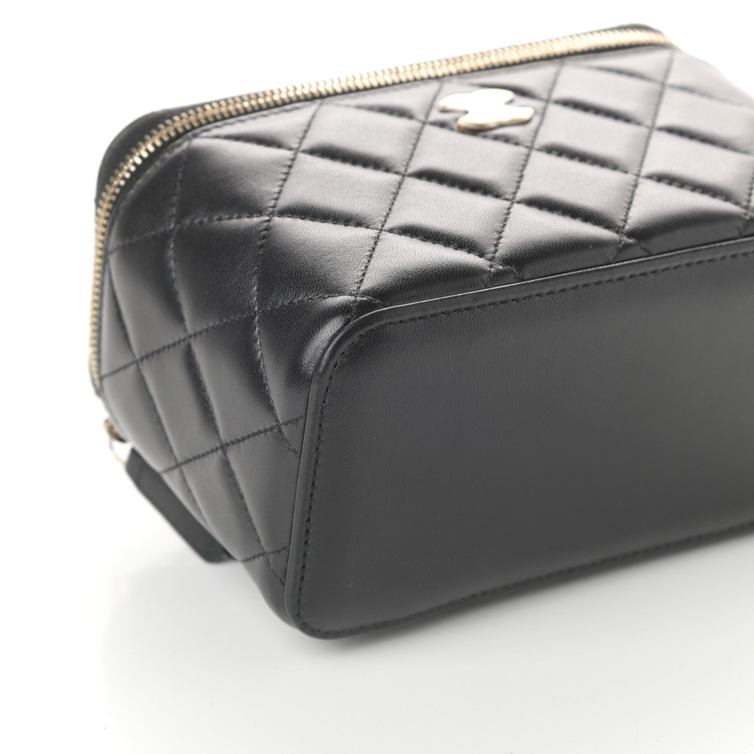 Chanel Lambskin Quilted Small Top Handle Vanity Case With Chain Black 8 of 9