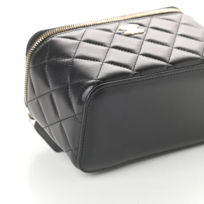 Chanel Lambskin Quilted Small Top Handle Vanity Case With Chain Black 8 of 9