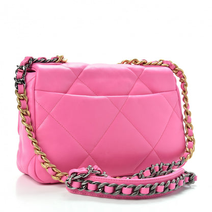 Chanel Lambskin Quilted Medium Chanel 19 Flap Neon Pink 3 of 10