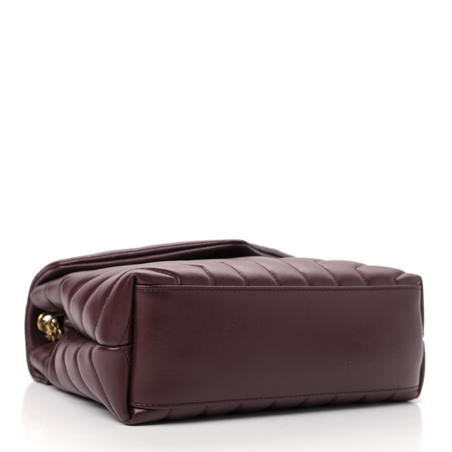 Saint Laurent Calfskin Y Quilted Monogram Small Loulou Chain Satchel Dark Legion Red 4 of 10
