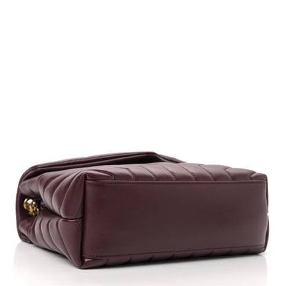 Saint Laurent Calfskin Y Quilted Monogram Small Loulou Chain Satchel Dark Legion Red 4 of 10