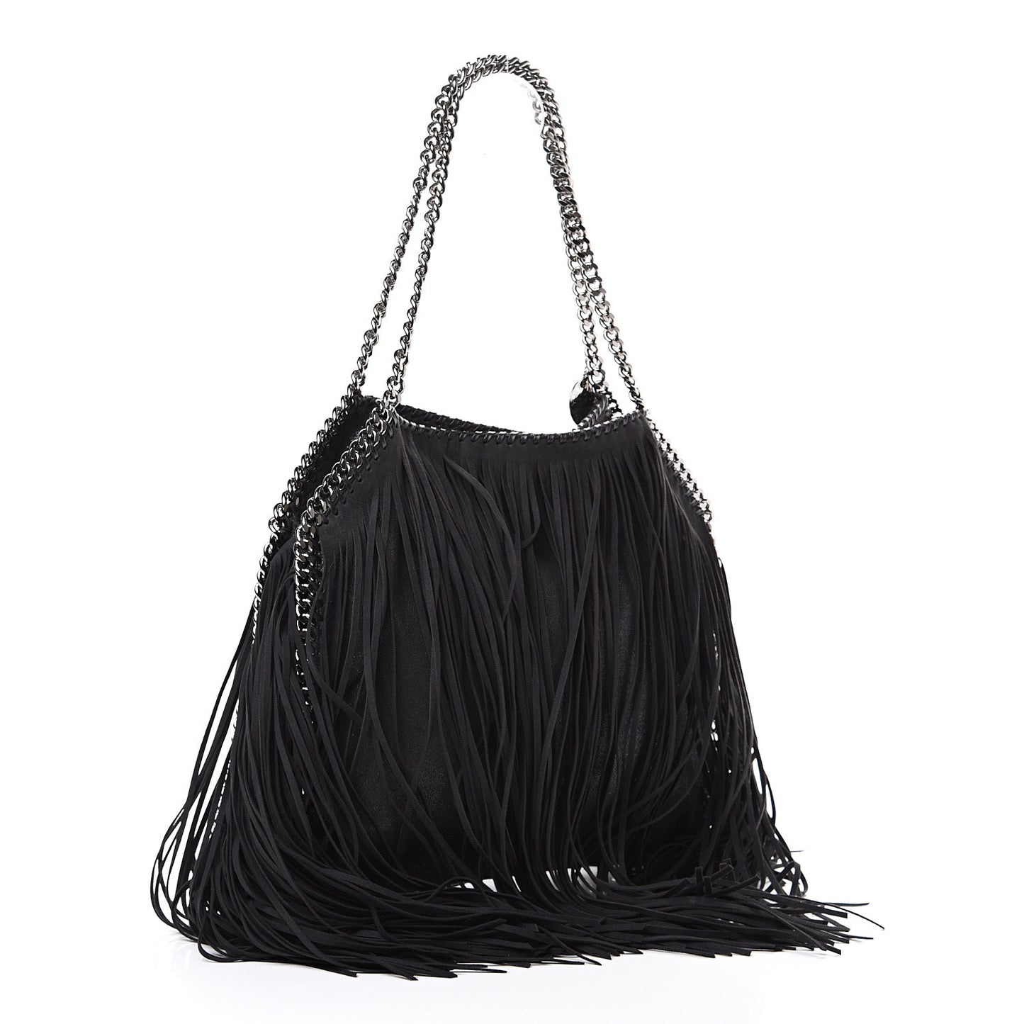 Eco Suede Fringe Falabella Tote Black