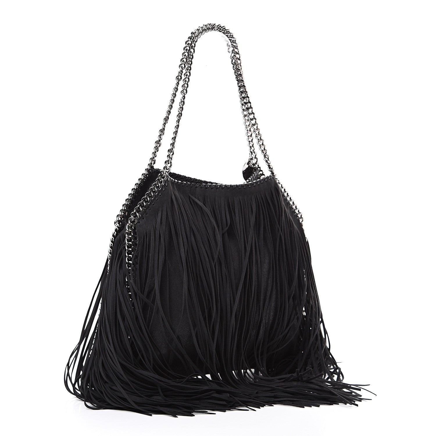 Stella McCartney Eco Suede Fringe Falabella Tote Black 2 of 9