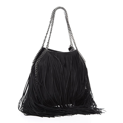Stella McCartney Eco Suede Fringe Falabella Tote Black 2 of 9