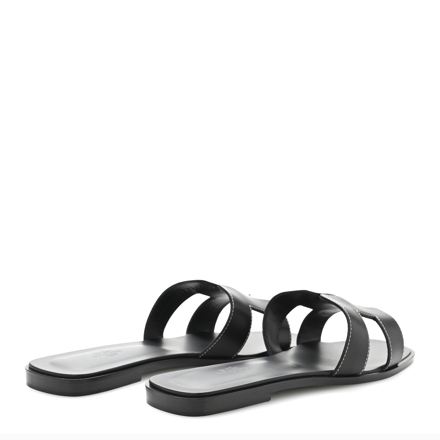 Hermes Box Calfskin Oran Sandals 41 Black 5 of 10