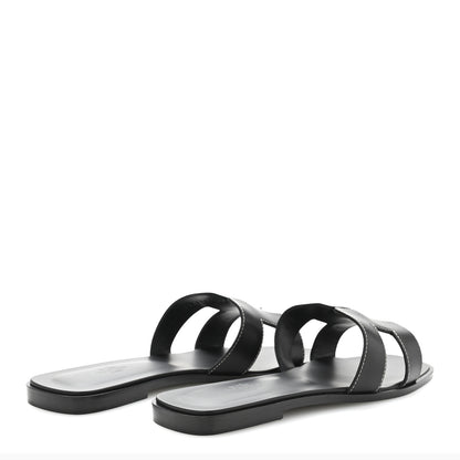 Hermes Box Calfskin Oran Sandals 41 Black 5 of 10