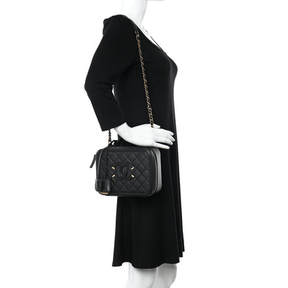 Chanel Caviar Quilted Medium CC Filigree Vanity Case Black 2 of 10