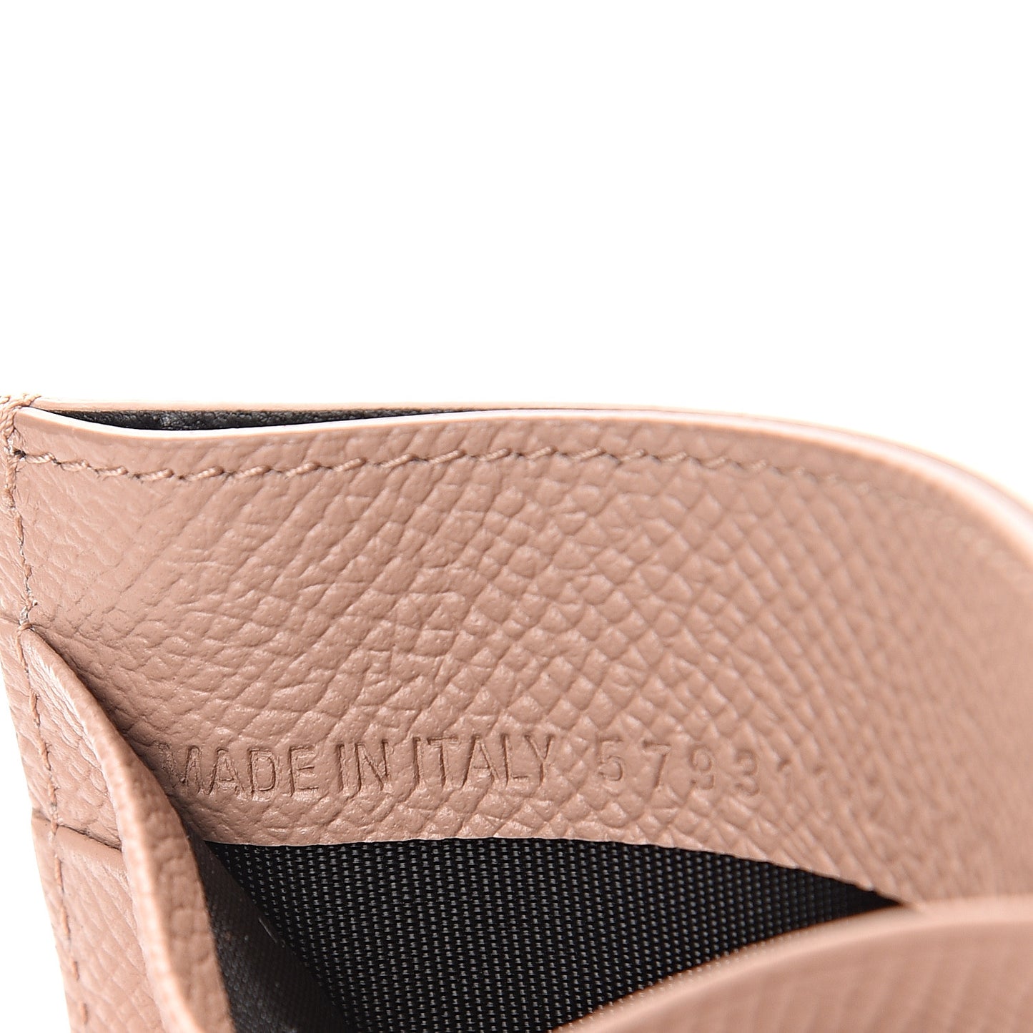 Signature Grained Calfskin Logo Ville Multi Card Holder Beige