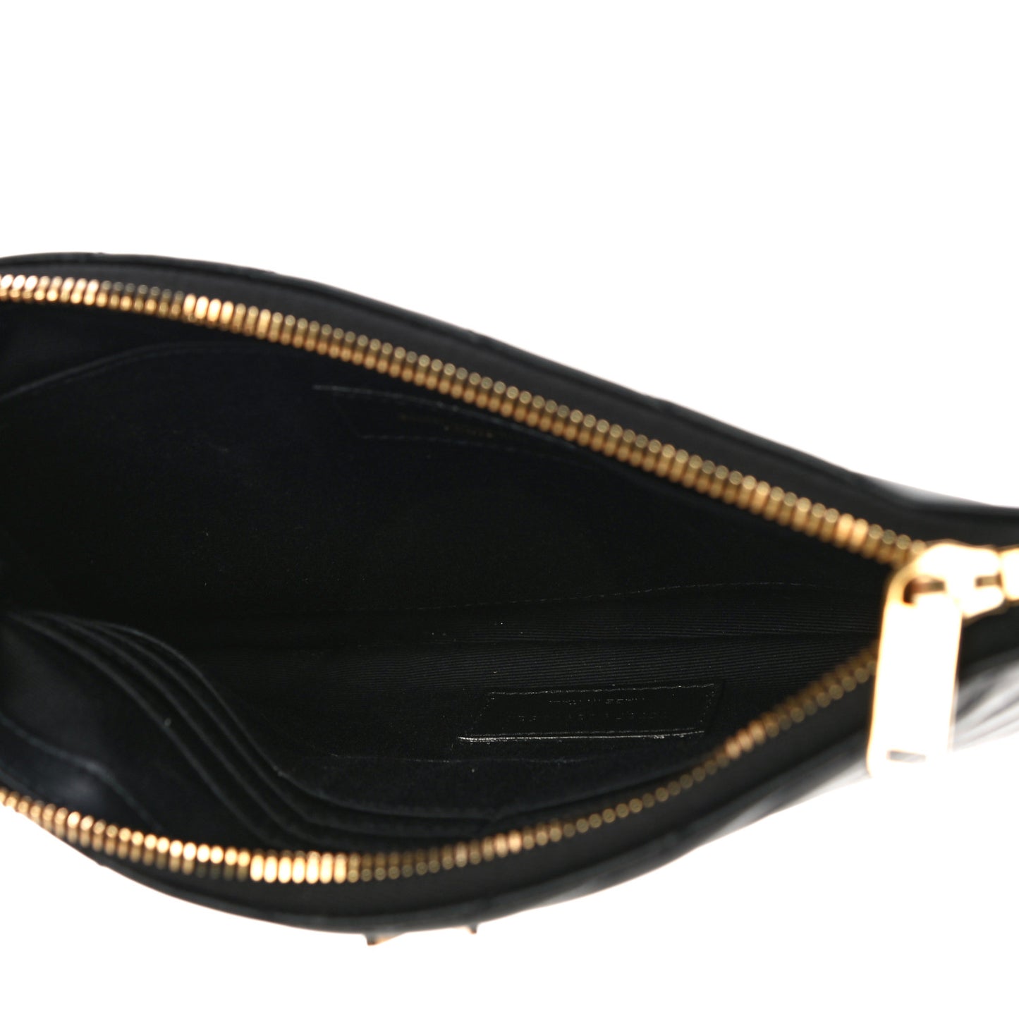 Calfskin Matelasse Chevron Monogram A5 Wristlet Black