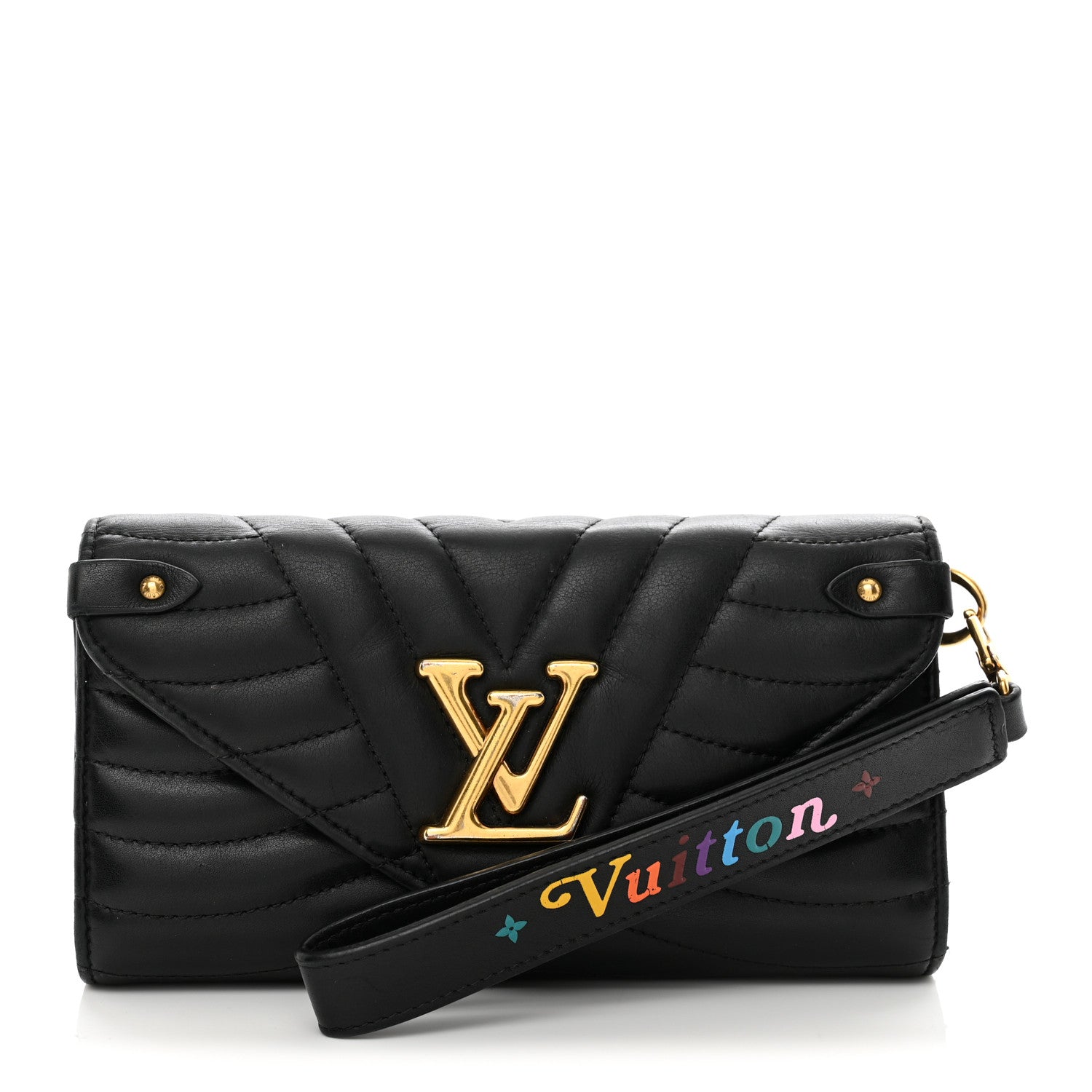 Louis Vuitton Calfskin New Wave Long Wallet Black 1 of 10