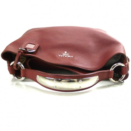 Prada Vitello Daino Shoulder Bag Rubino 5 of 12