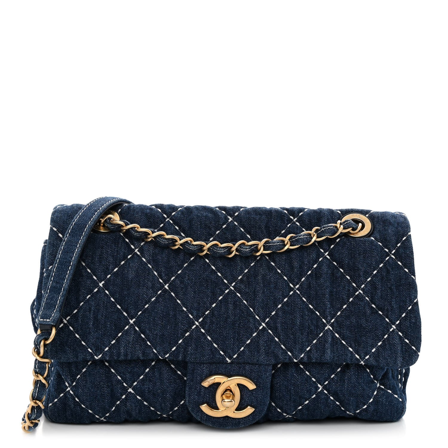 Chanel Denim Quilted Medium Denim Trip Single Flap Blue 1 of 9